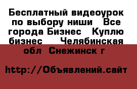 Бесплатный видеоурок по выбору ниши - Все города Бизнес » Куплю бизнес   . Челябинская обл.,Снежинск г.